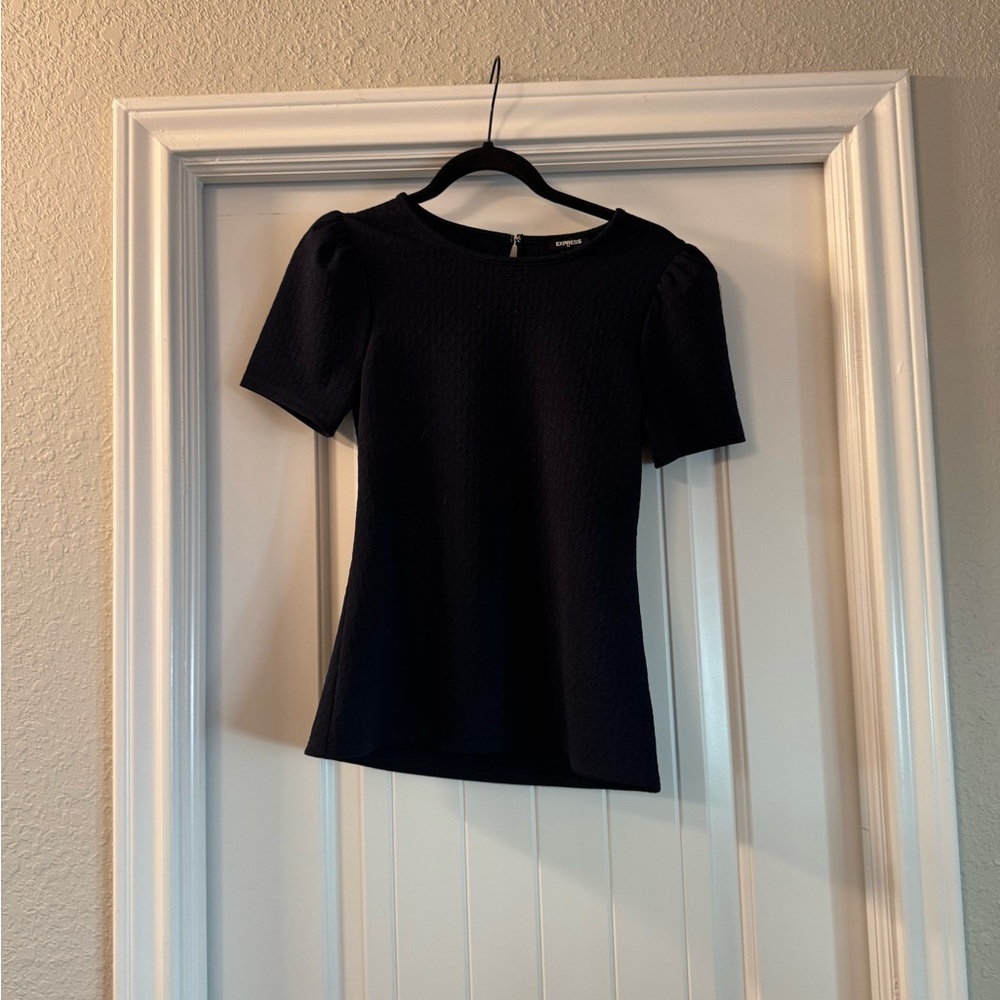 Express Black Short Sleeve Women's Top